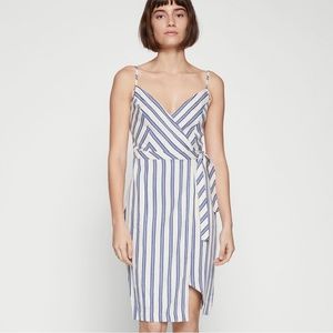 ❤️ BCBGeneration Striped Wrap Dress Gardenia